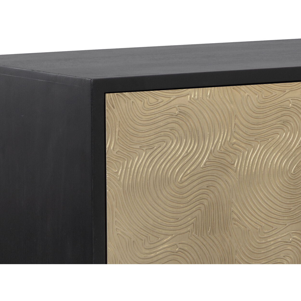 Algarve 68 X 20 inch Black / Champagne Gold Sideboard